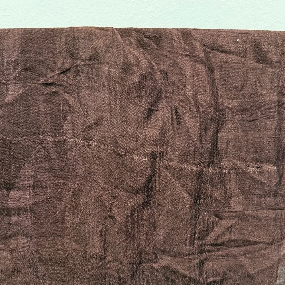 Chocolate brown and tan silk blend circular geometric Patterned Scarf/wrap